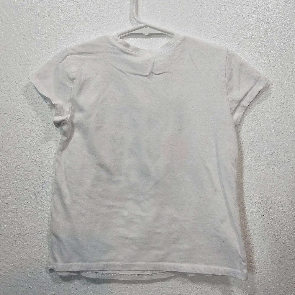 The Childrens Place Girls White First Day of School Graphic T-Shirt Size S 5/6
